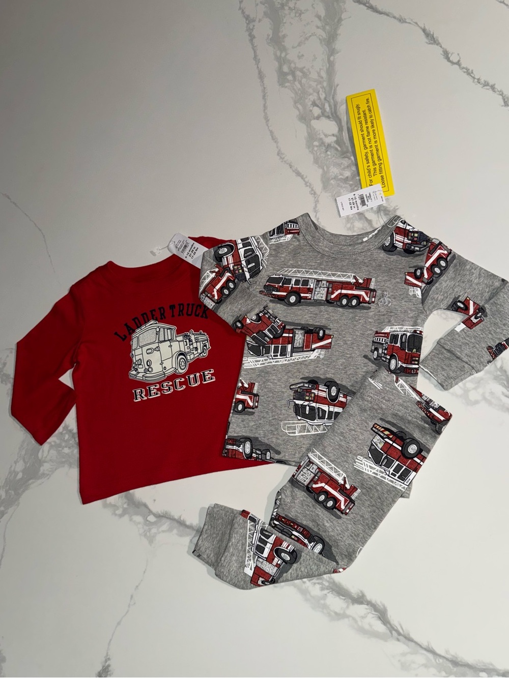 Baby GAP Fire Truck Pajama Set and Shirt Bundle Size 6-12M